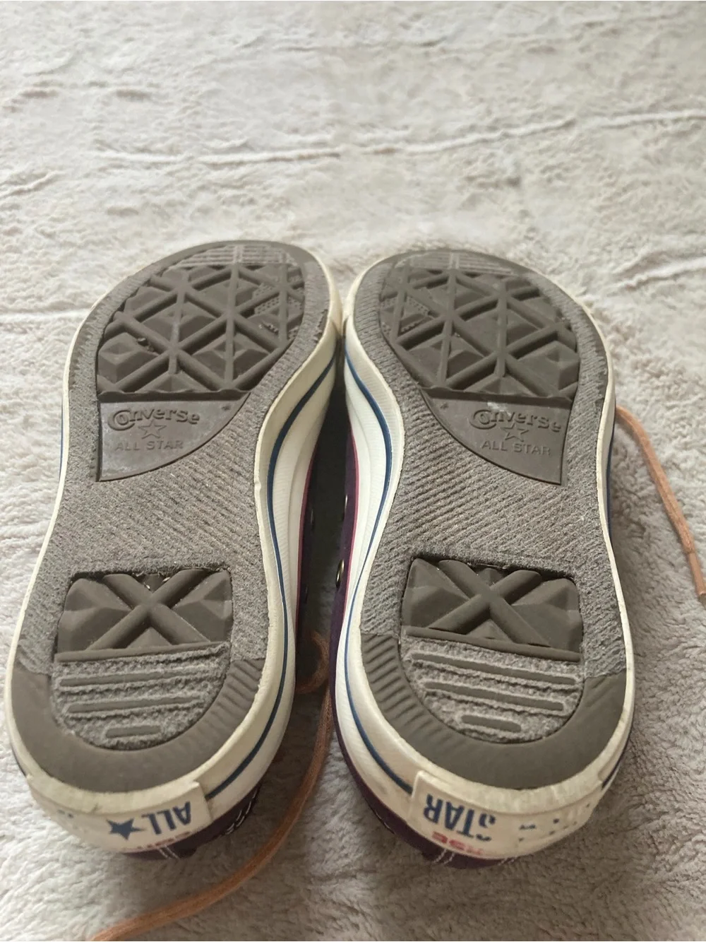 Converse Low Top Sneakers - Rich Burgandy with Tan Accents